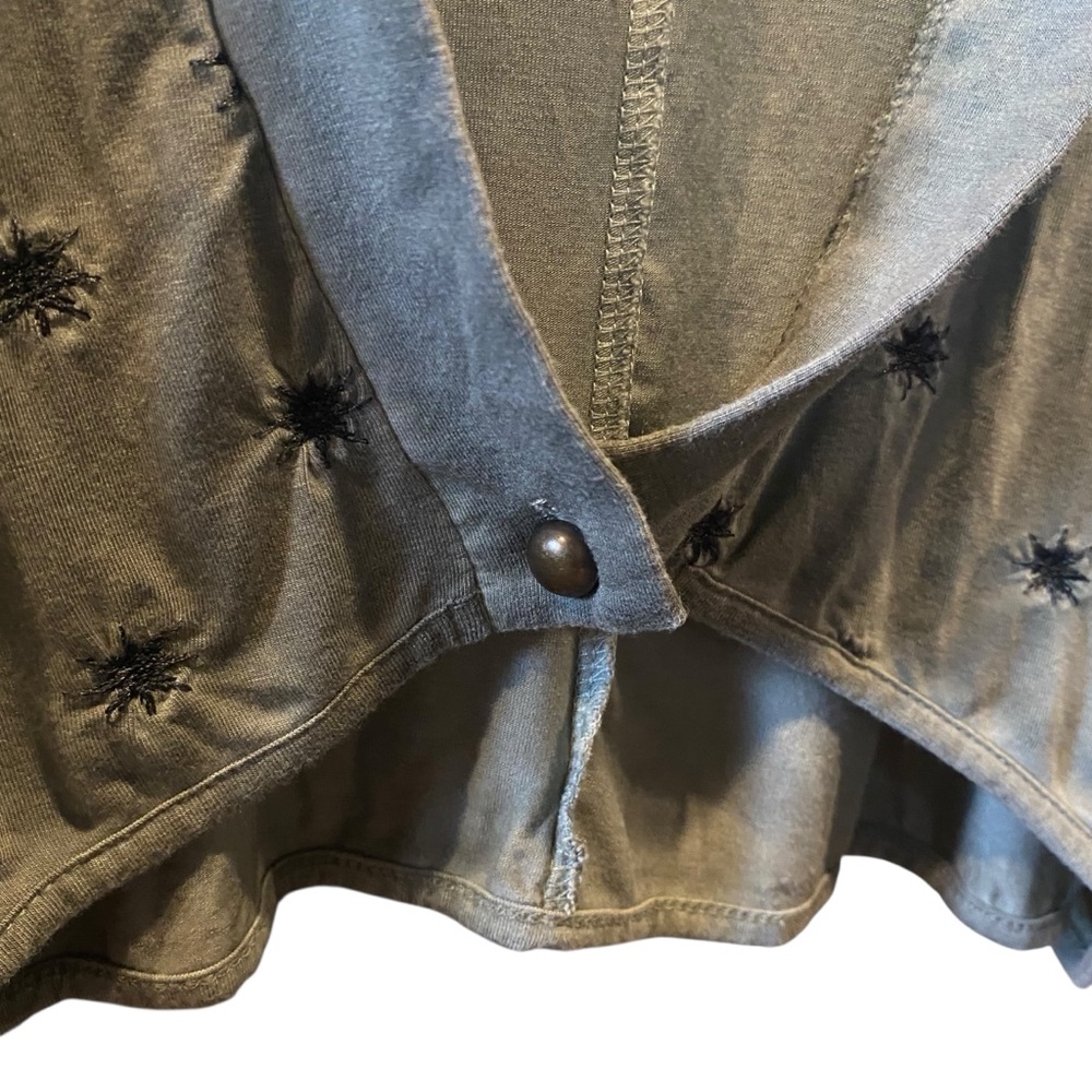 POL Olive Green Dolman Sleeve Boho Starburst Bolero Cardigan Womens Size Medium - Picture 5 of 9